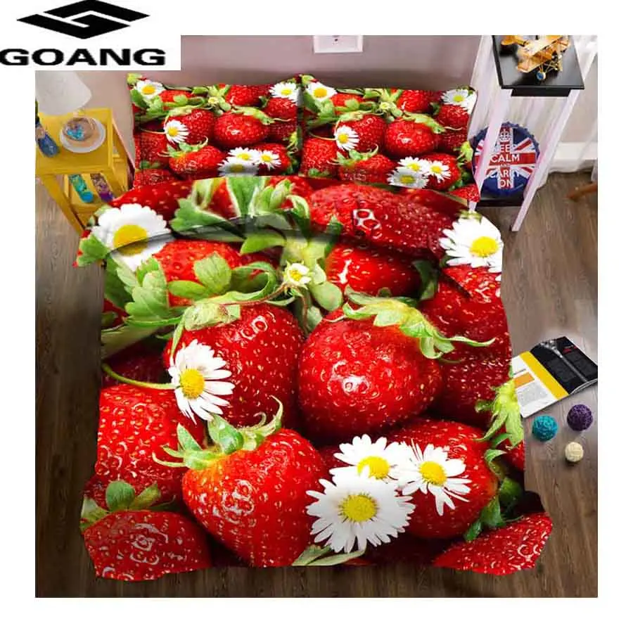 

Комплект постельного белья GOANG, двойной пододеяльник и наволочки, Комплект постельного белья королевского размера, постельное белье с изоб...