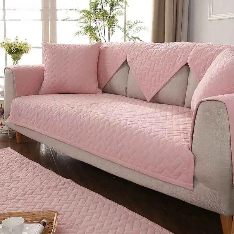 pink Сплошной цвет геометрическая форма чехол для дивана хлопок грязезащитный диван Защитная Подушка для домашнего животного собаки коврик чехол для дивана для гостиной - Цвет: pink
