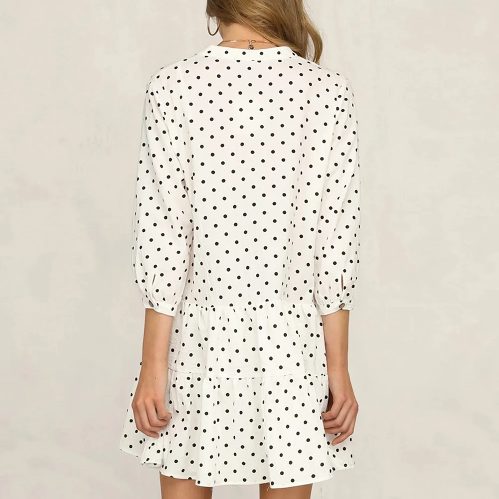 Женское платье с оборками и v-образным вырезом FADZECO осеннее длинным рукавом 2019 |