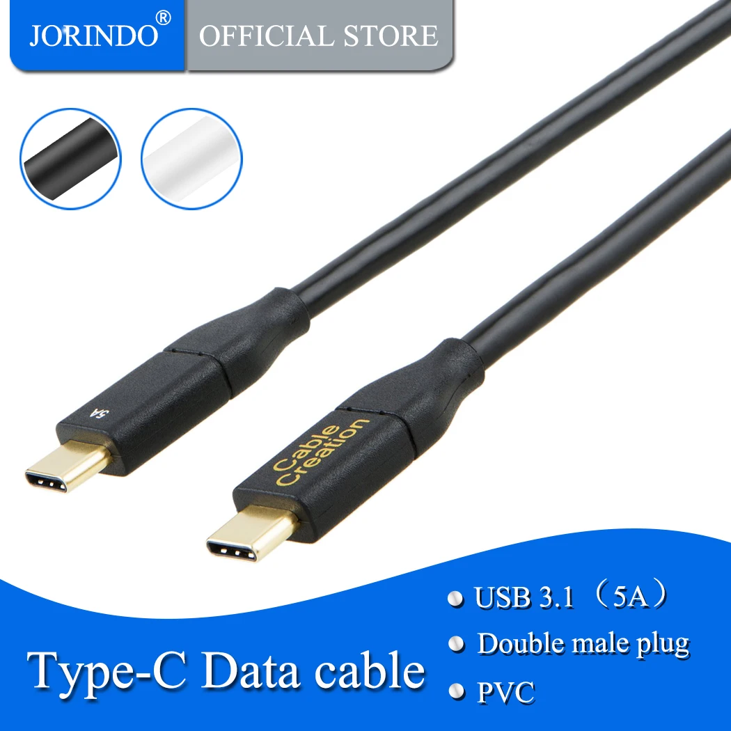 Кабель USB Type C (5A) JORINDO USB-C шнур поддержка 100 вт питания Совместимость с MacBook Pro из ПВХ