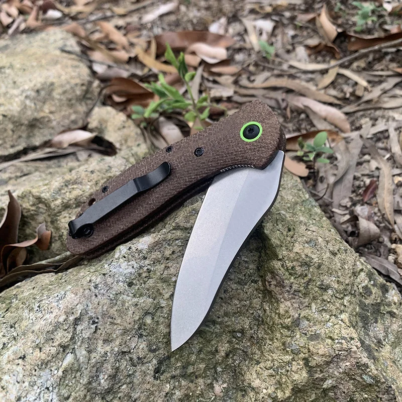 

Hot Folding knife 550 EDC Outdoor knife linen fiber/G10 Handle high quality gift folding knife Send original packing box