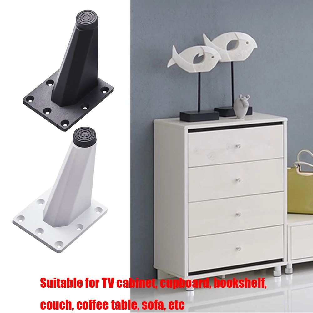 

4pcs Practical Cupboard Home Easy Install Sofa Foot Furniture Table Legs Modern Office TV Cabinet Oblique Couch Aluminum Alloy