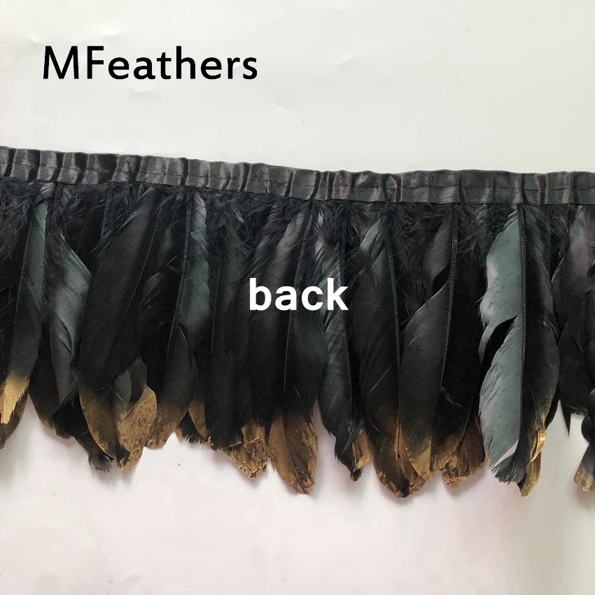 Оптовая продажа 4 Ярда черная окрашенная гусиная утка отделка из перьев 6-8 дюймов