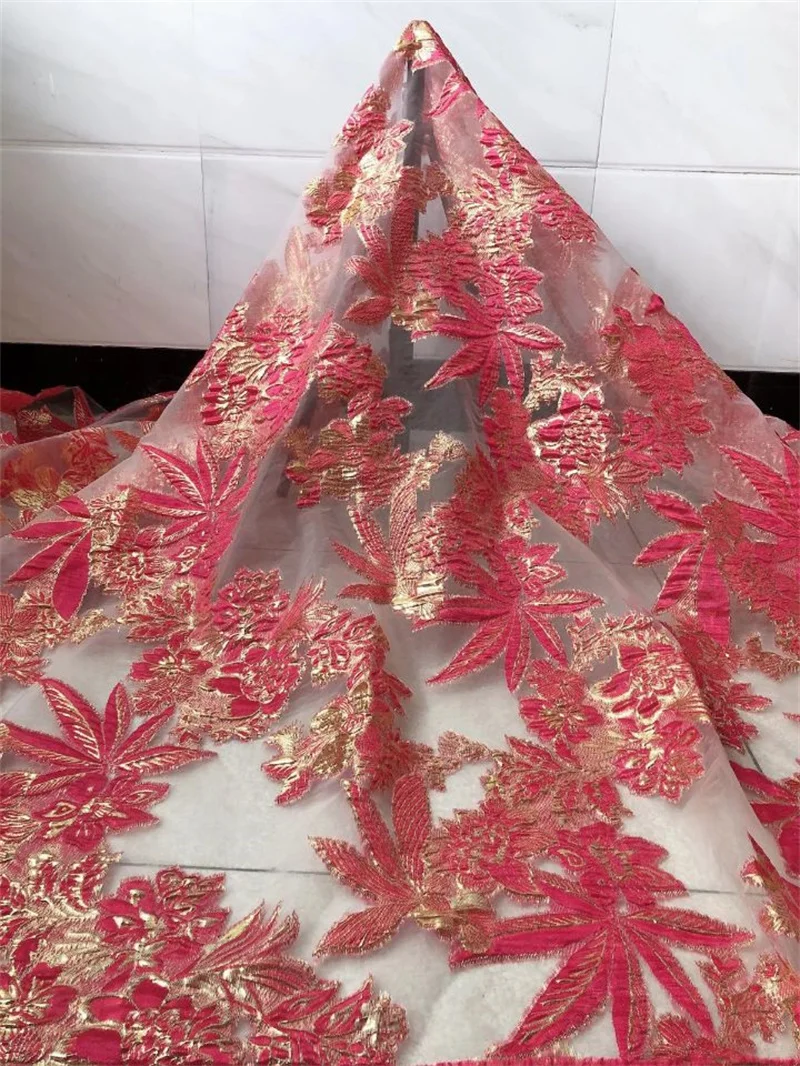 5 ярдов/партия красная жаккардовая вышивка черная французская сетчатая