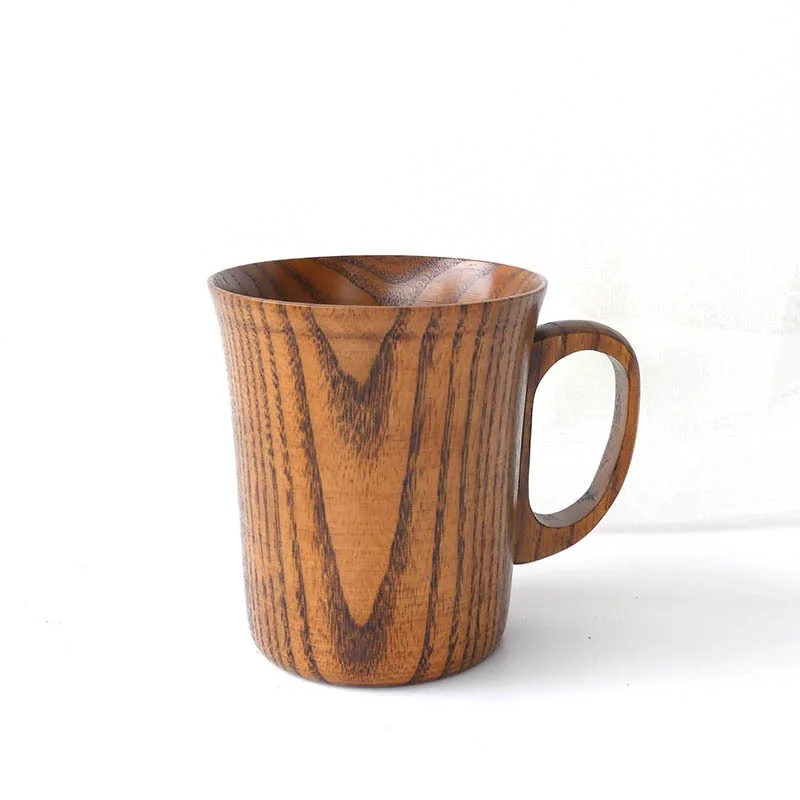 

Reverse Side Insulated Water Cup with Handle Wooden Coffee Cup Creative Wooden Cup Clear Cups of Water