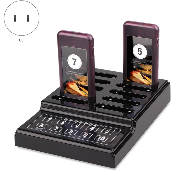 Беспроводная система вызова пейджеры для ресторана подкачки очереди 10 зуммеров