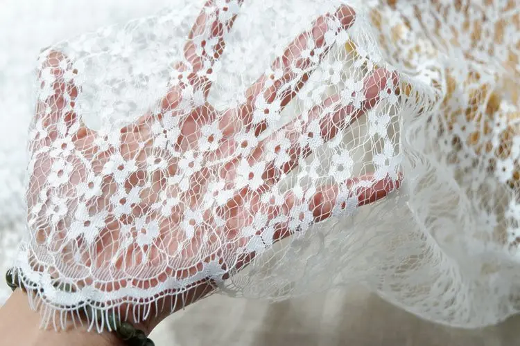 

3m long african lace fabric eyelash lace 2019 high quality wedding dress craft lace applique