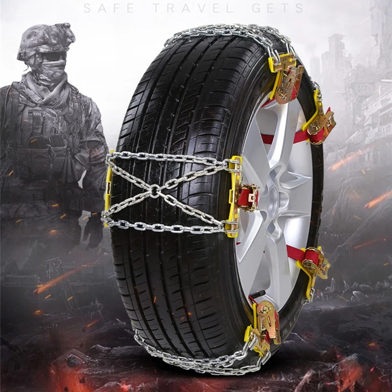 

Car Tire Snow Chains Outdoor Driving Safety Chains Rainy Sonw Days Mud Road Vehicle Anti-skid Chain Supplies