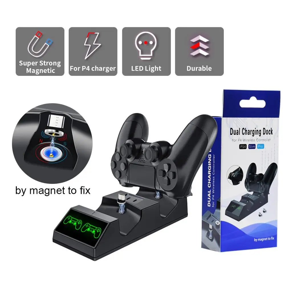 

Charging Dock For Sony PS4 Pro Slim Play Station Playstation PS Dualshock 4 Battery Charger Controller Game Control Accessories