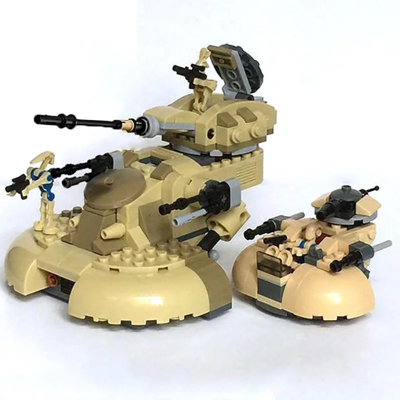 

Конструктор MOC серии, бронированный танк для боевых действий, Звездный план, дроиды, высокотехнологичные кирпичи из космических войн, Детск...