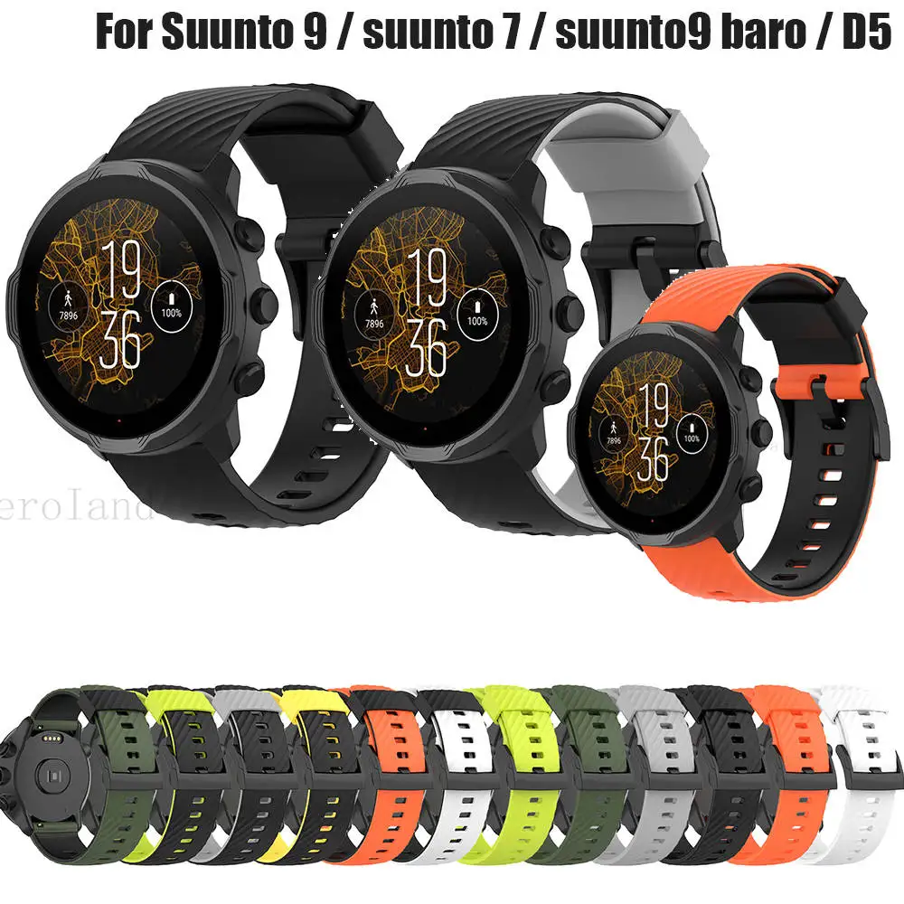 24 мм силиконовый ремешок для наручных часов браслет Suunto 9 / suunto 7 suunto9 baro D5 spartan