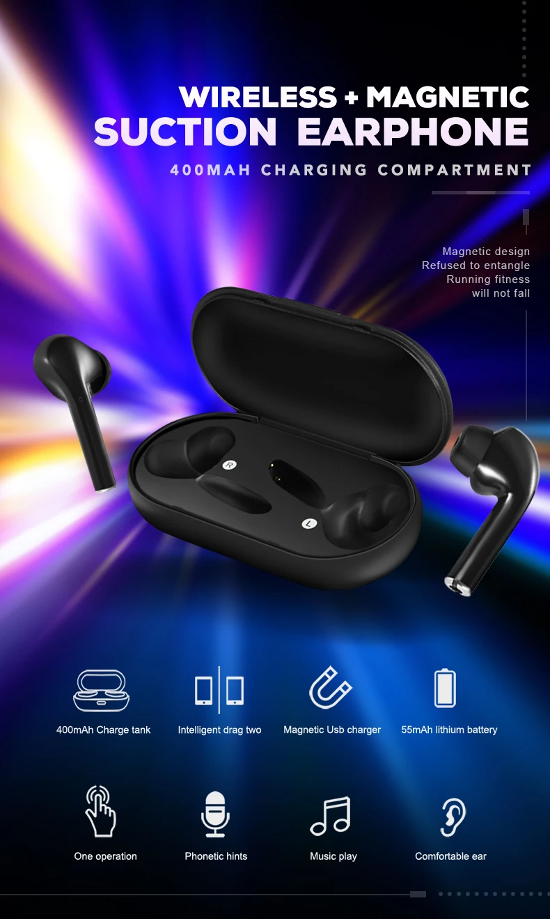 Bluetooth V5.0 сенсорная Операционная гарнитура TWS истинные беспроводные двойные наушники бас звук для huawei Xiaomi Iphone samsung мобильный телефон