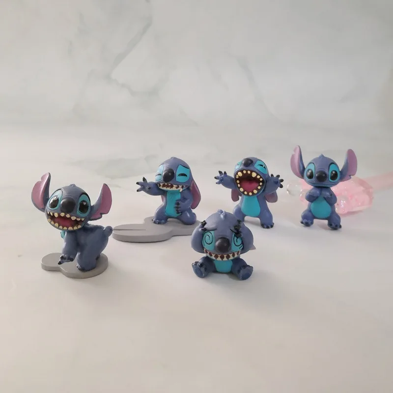 

5 Pcs/Set Interstellar Stitchs Scene Decoration Mini Cute Diy Accessories Doll Model Hand Animation Peripherals