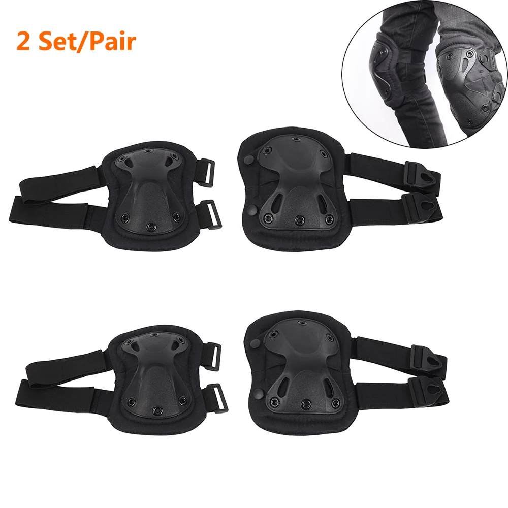 

2 Set/Pair Tactical Elbow Knee Pads Hunting Protective Kneepads Outdoor Sports Safety Knee Pads Airsoft Paintball Accessories