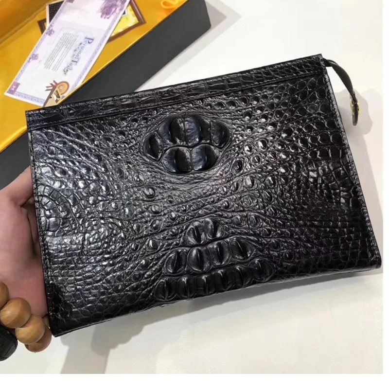 Подлинная натуральная кожа аллигатора на молнии деловой рабочий клатч кошелек