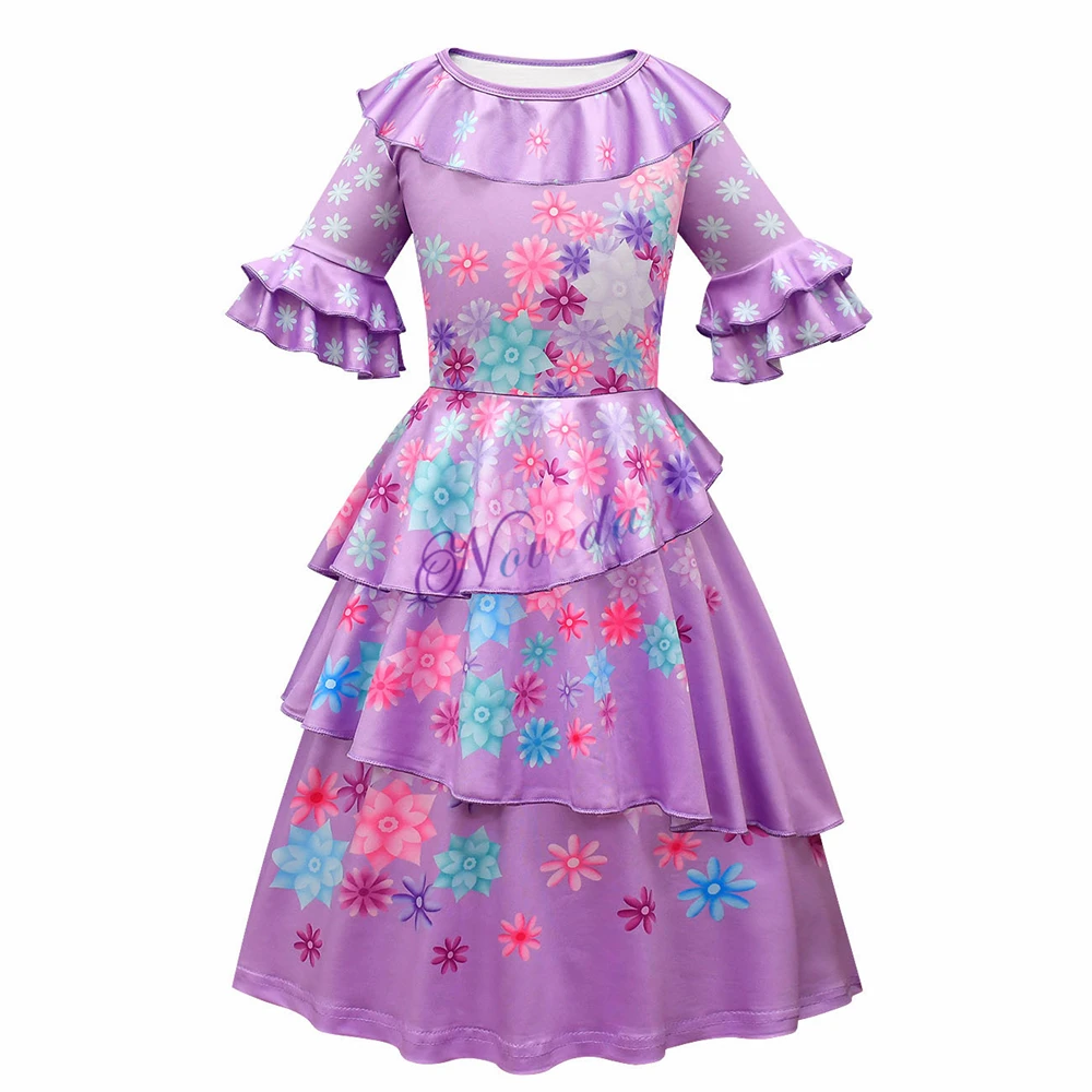 Anime Encanto Cosplay Isabella Purple Dress Girls Princess Costume Children Fancy With Wig Carnival Party Kids |