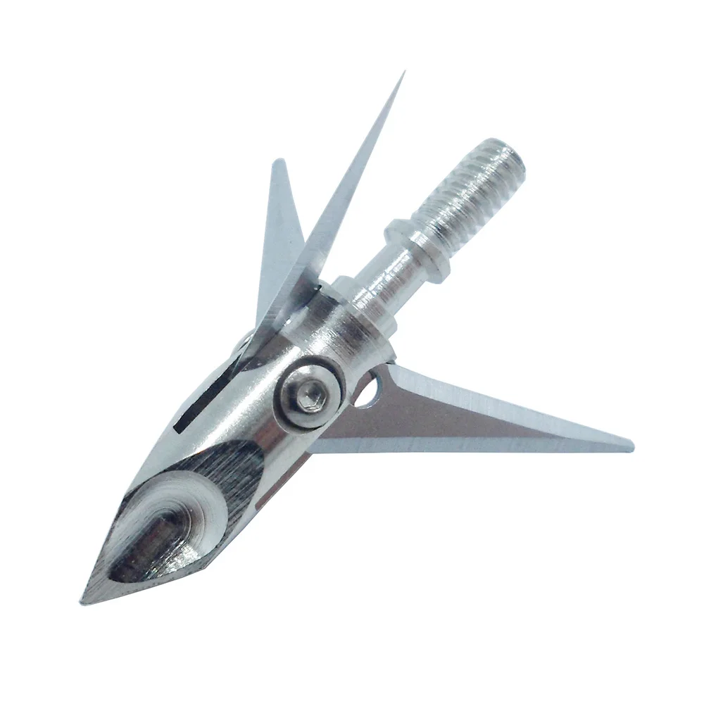 6 шт. 100 зернистое серебро для стрельбы из лука твердое лезвие наконечники стрел с