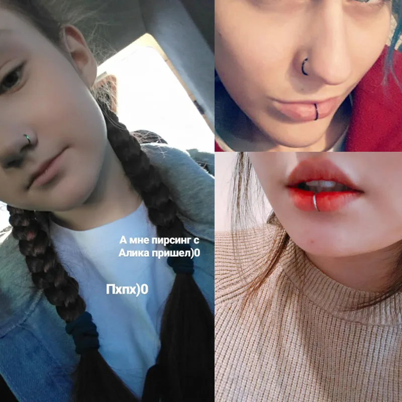 5 шт./лот цветов смешанные Поддельные кольца для носа клипса кольцо искусственный