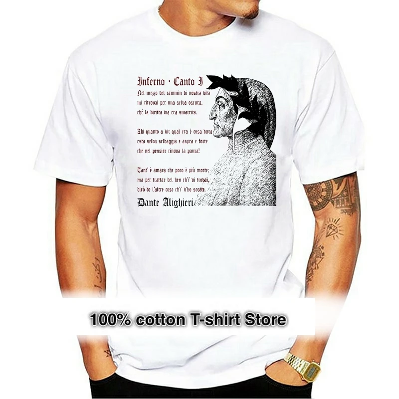 

Dante Alighieri Inferno New Amazing White Cotton Tshirt New Funny Brand Clothing Top Tee T Shirt Homme 2021 New 020013