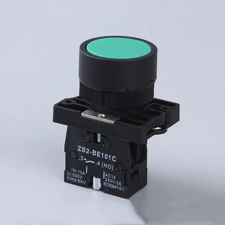 22 мм Мгновенный плоская кнопка переключатель XB2 EA31 EA42 ZB2 BE101C 102C 1NO 1NC 10A