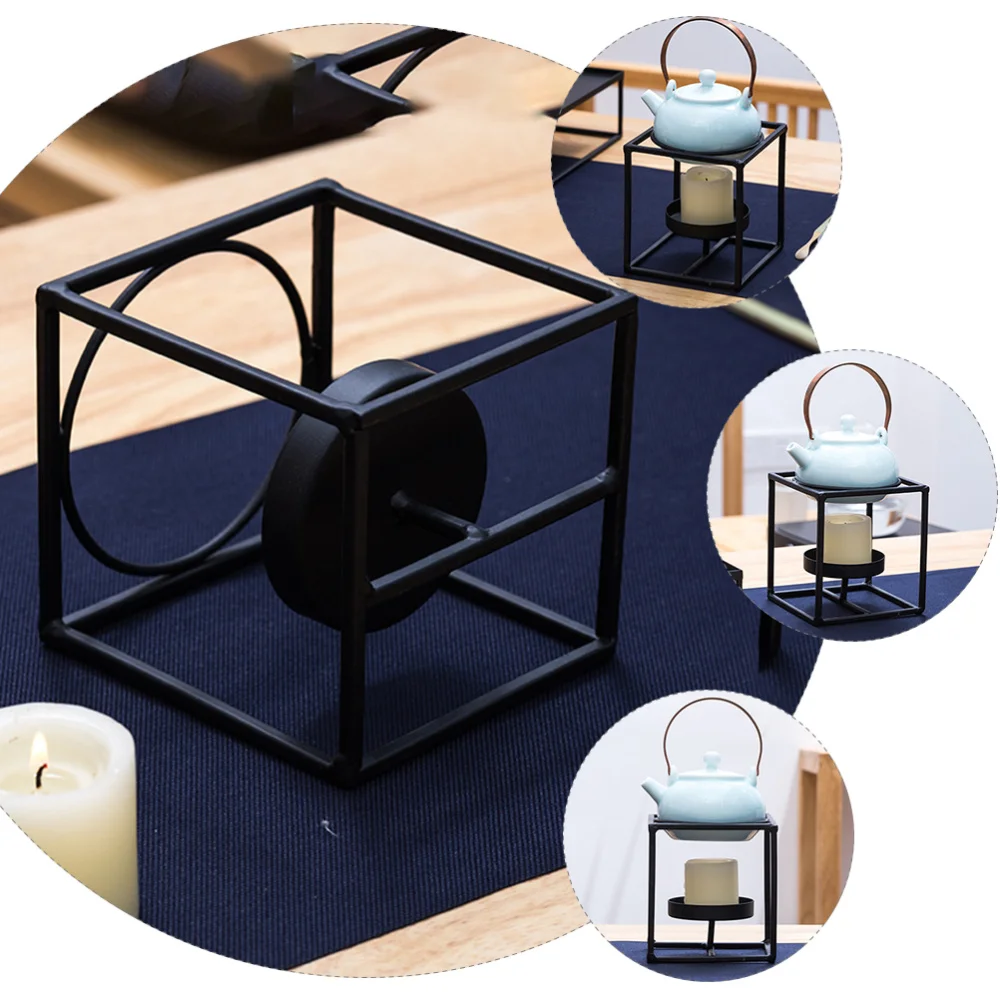 

1Pc Teapot Warmer Simple Tea Heater Iron Tea Stove Rack Without Candles