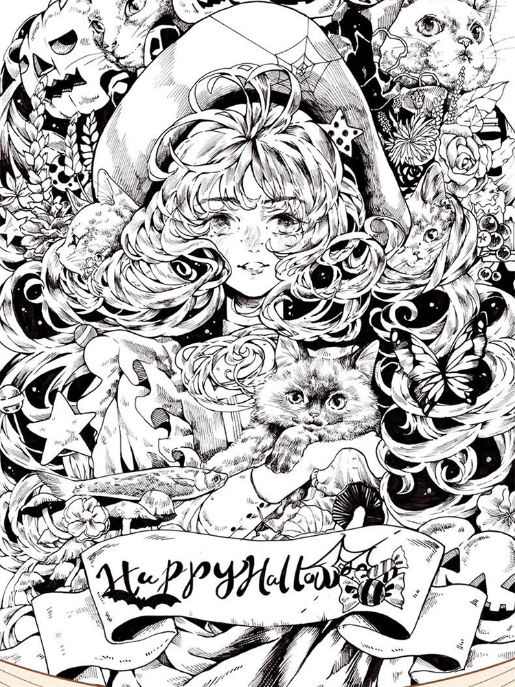 Сказочная книга для рисования черно-белых линий самостоятельное обучение