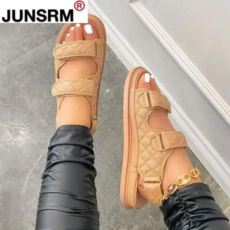 

2021 spring/summer women new outdoor leisure ms slippers beach Double layer leather thick bottom all-match flat sandals