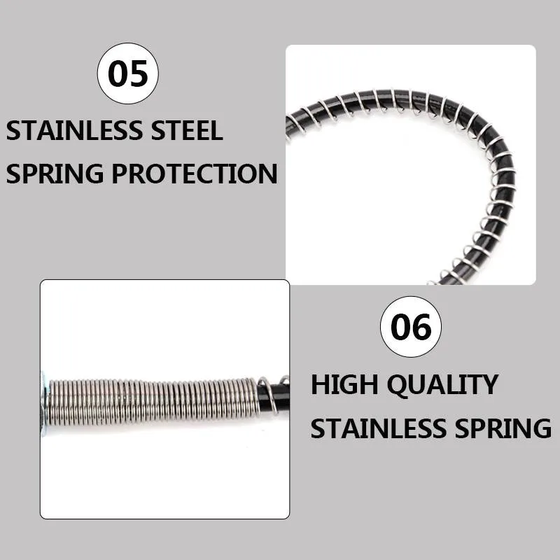 

M10x1 Thread 100cm High Pressure Hose for Air Refilling Nylon Hose Wrapped with Stainless Steel Spring and Quick Connectors
