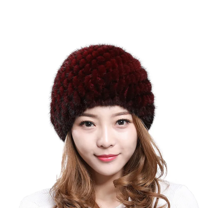 Осень зима 2020 женская меховая Шапка бини шапка из норковой ткани для мам сетчатая