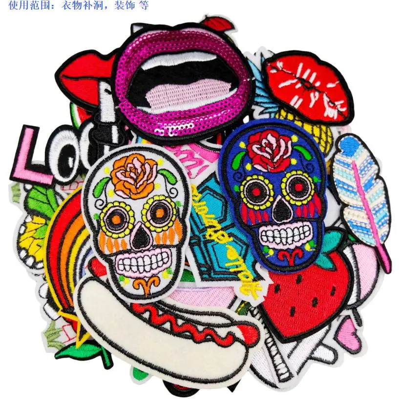 

40 pcs/Pack D Mixed Embroidered Patches Iron On Cartoon Motif Applique Fashion Fabric Clothing Hat Bag Shoe Decor Repair