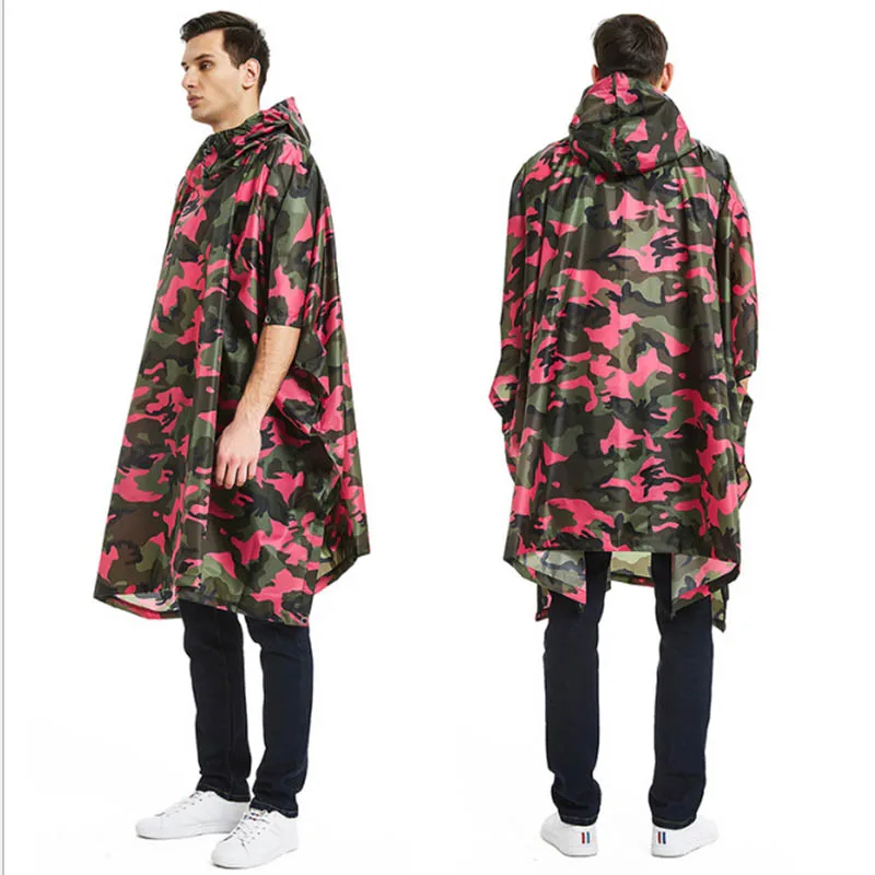 

3 in 1 Raincoat Shelter Camp Mat Hunting Clothes Adult Poncho Jungle Camouflage Polyester Hiking Mountaineering Blind