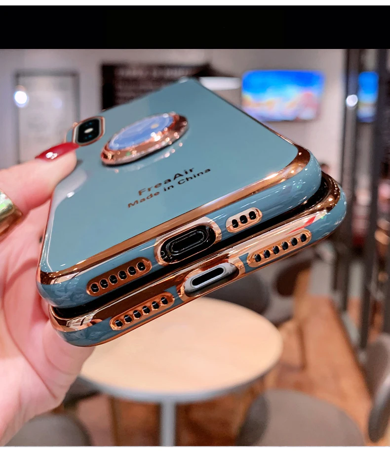 Женское розовое металлическое кольцо держатель мобильного телефона Магнитный