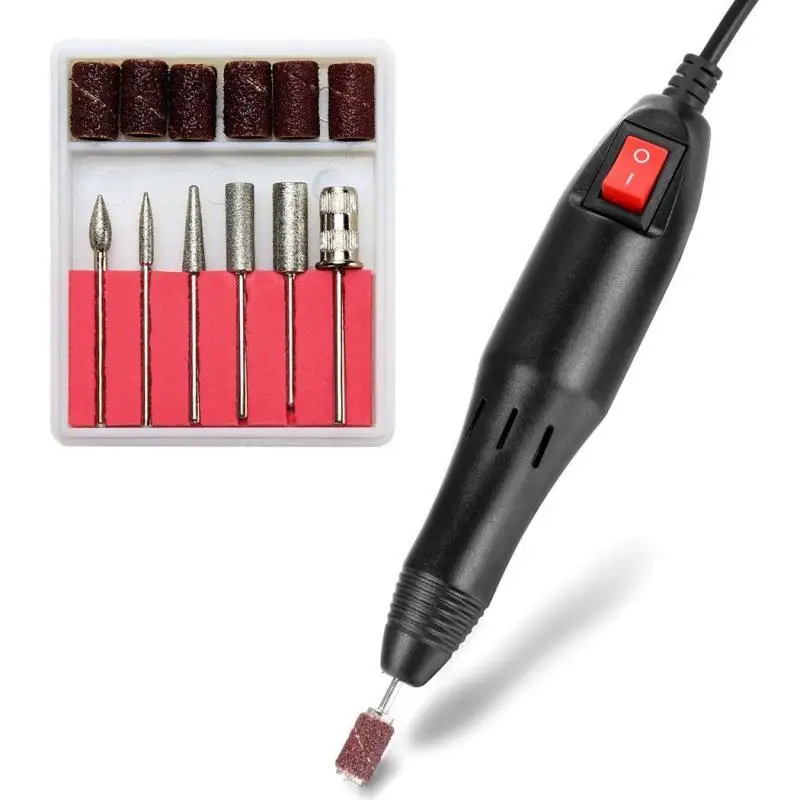 

Electric Nail Art Drill Machine 20000RPM Equipment Manicure Kit Tool Nail File Bit Sanding Band Accessory 220v Eu plug