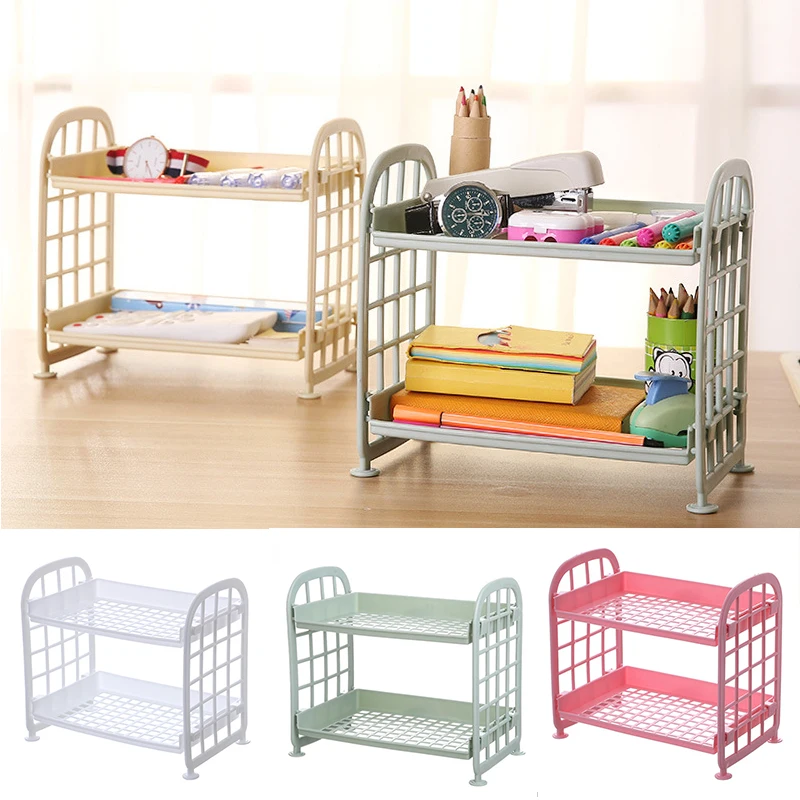 

Стеллаж для хранения 2-х уровневые стоя стеллаж универсальный настольный полка для Ванная комната Кухня Спальня TN88