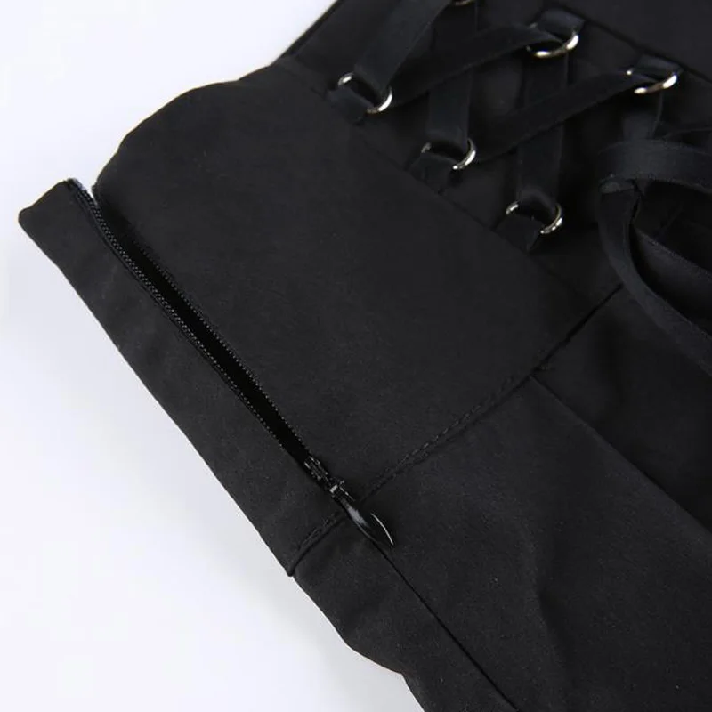 Женская кружевная мини-юбка в готическом стиле черная плиссированная юбка с