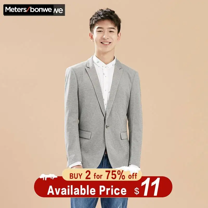 METERSBONWE весна осень Мужская куртка тонкий молодежный блейзер|Пиджаки| |