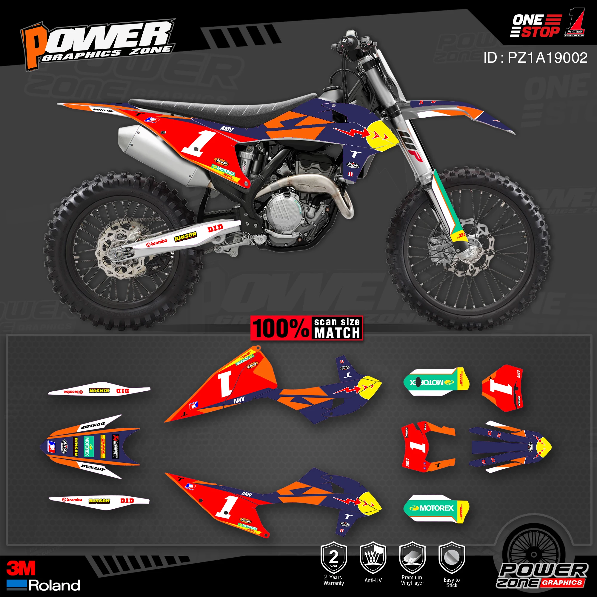 Персонализированные графические фоны PowerZone Team наклейки 3M Набор наклеек для KTM SX SXF