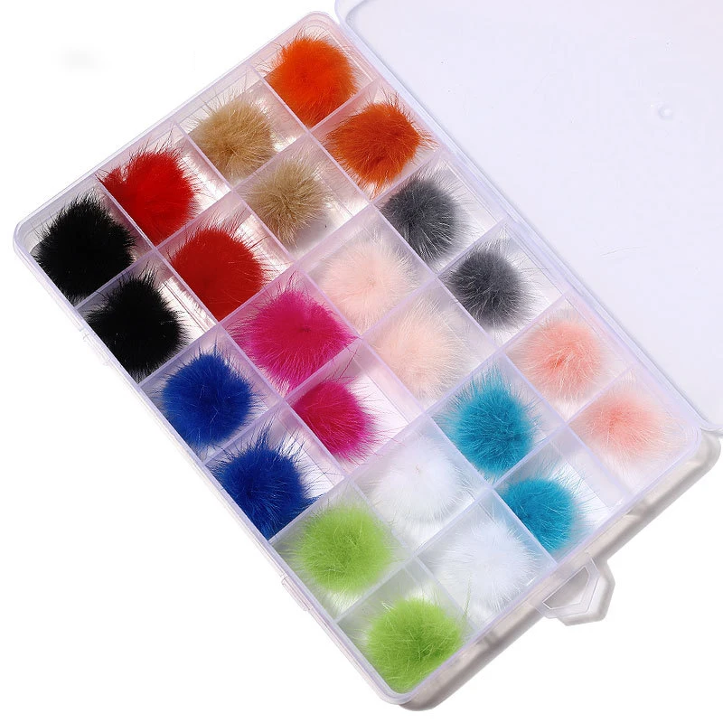 

12/24pcs Fluffy Plush Balls Cute 3D Nail Art Decorations Hairball Detachable Magnetic Pompoms Jewelry Manicure Charm Accessories