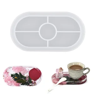 Смола пресс-форма овальной формы для нанесения покрытий эпоксидная смола, форма лоток силиконовые формы Чай лоток коробка для хранения ювелирных изделий, Дисплей лоток для украшения дома пресс-форм
