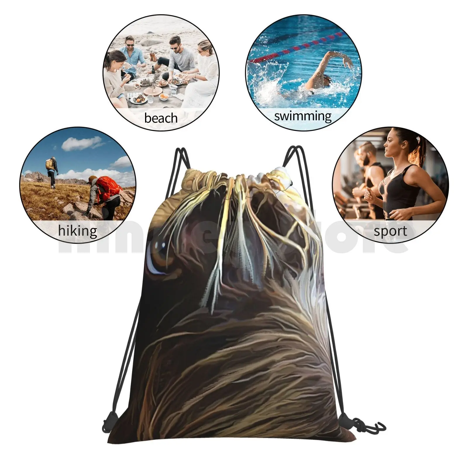 

Madly In Love Backpack Drawstring Bags Gym Bag Waterproof Dogs Pets Animals Love Pet Eye Furry Friends Boesarts