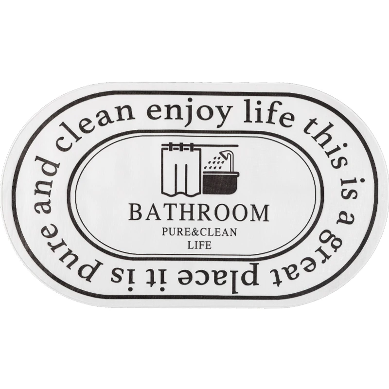 

Pvc Carpet Bath Mat Nordic Bathroom Pattern Foot Letter Shower Bath Mat Art Welcome Tapis Salle De Bain Home Products DF50BM