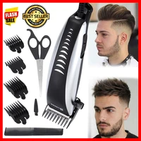 professional hair clipper electric trimmer for men low noise haircut machine styling tools with comb scissors cleaning brush