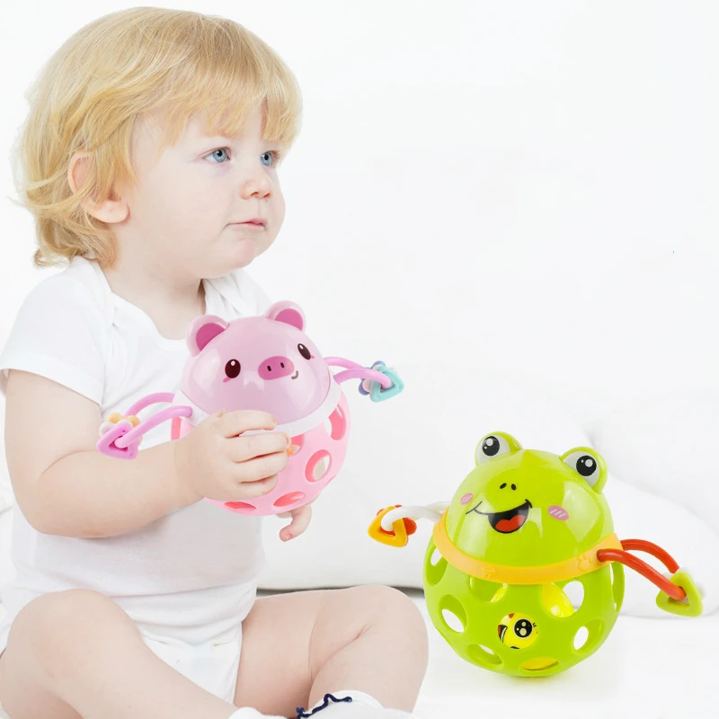 

Baby Hand Bell 0-12 Months Grasp Ball Soft Plastic Teeth Toy Animals Toys