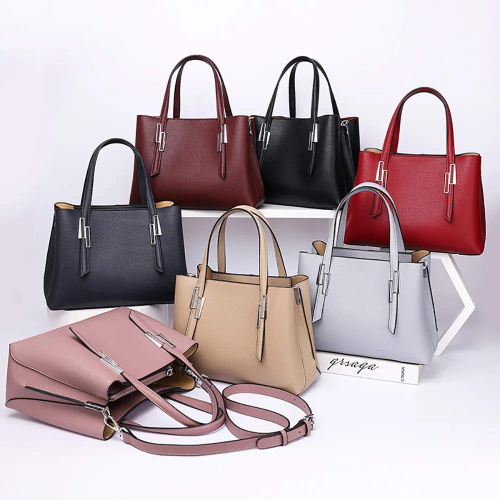 

Luxury Genuine Leather Women Handbags 2020 Brand Designer Female Totes Bag Simple Casual Leather Women Shoulder Bags Ladies Sac