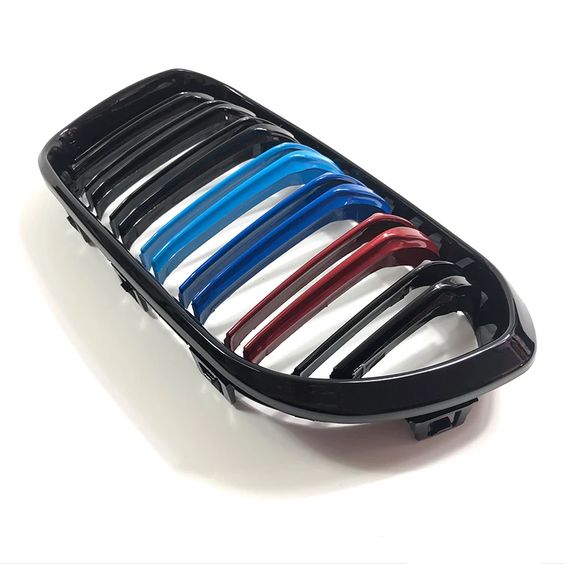 

For BMW F20 Car Front Bumper Grilles Kidney Racing Grill M color 1 Series F21 LCI 120i 2015-2018 Double Slat Replacement Grille