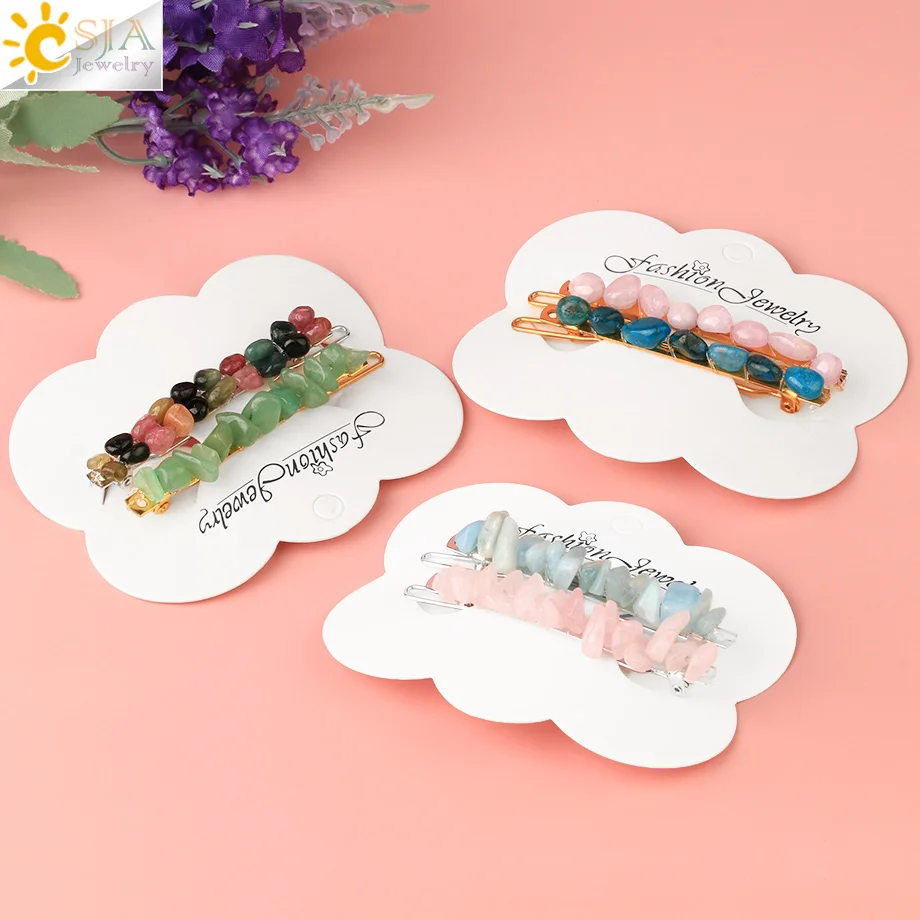 Женская заколка для волос CSJA G625 Золотистая заколка-пряжка с кристаллами