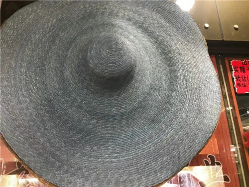 blue add grey Axi01810 большая шляпа 90 см, сфотографированная модель, модная подиумная шляпа 35 см, Пляжная Женская кепка для отдыха, шляпа от солнца - Цвет: blue add grey