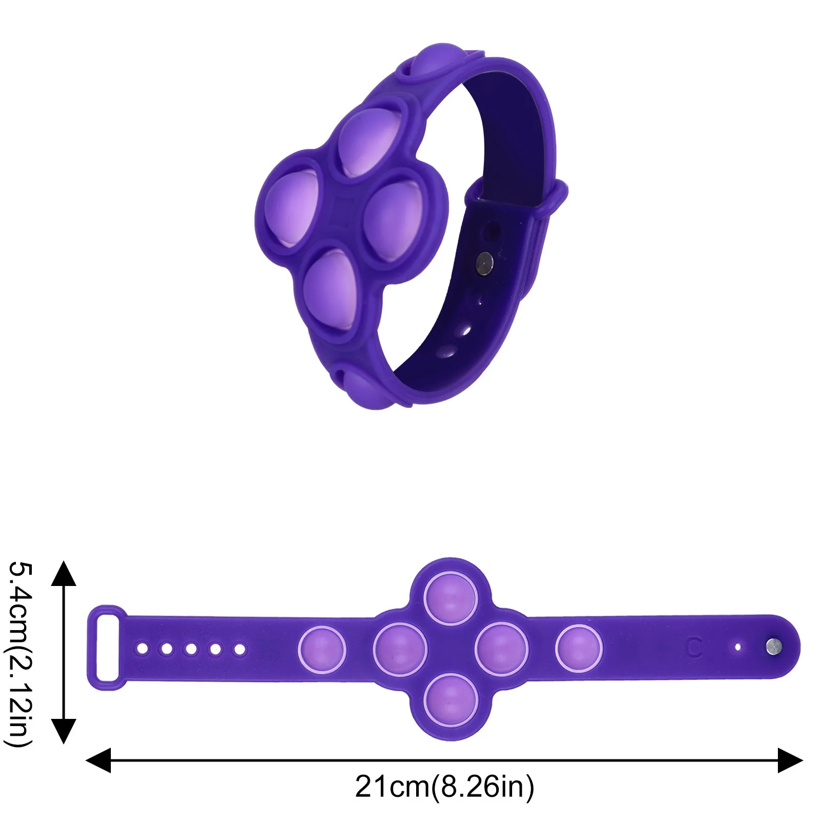 

Popit Mini Dimples Sensory Fidget Toy Decompression Bracelet Decompression Game Silicone Bubble Wristband Decompression Game