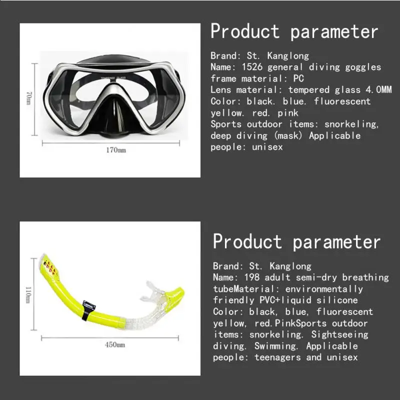 Новая силиконовая маска для дайвинга очки подводного плавания костюм взрослых
