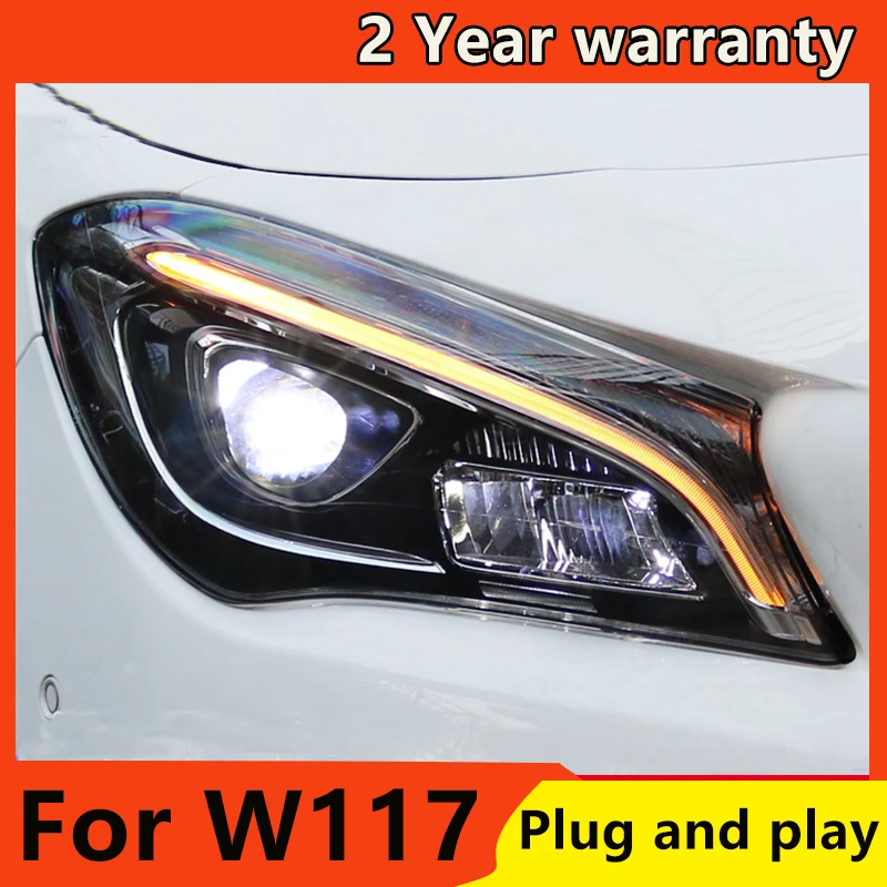 

Car Styling Head Lamp For Benz CLA 2014-2018 Headlights ALL LED Headlight Daytime Running Light DRL Bi-LED LENS